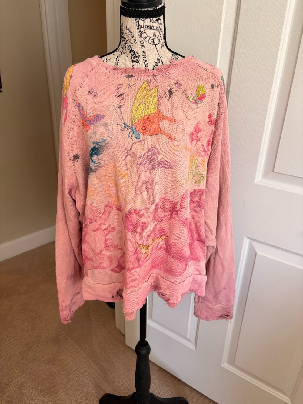 Magnolia Pearl Butterfly Cherub Richi Sweatshirt #3931 OOAK NWT